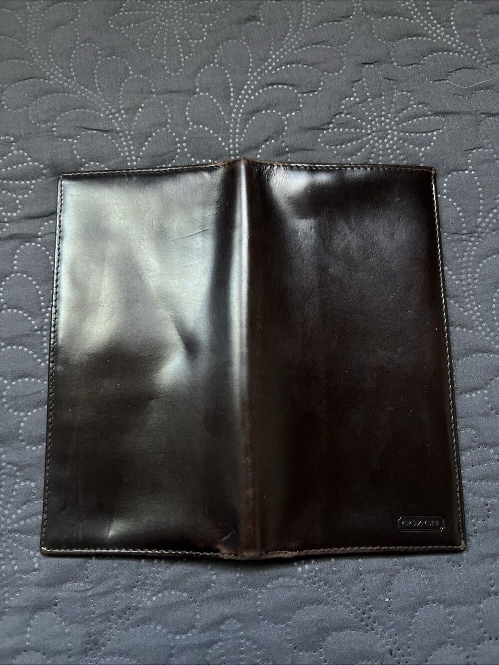 VTG Coach Men’s Long Wallet Manhattan Collection Dark Expresso Genuine Leather - Picture 4 of 14